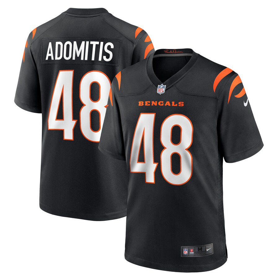 Men Cincinnati Bengals #48 Cal Adomitis Nike Black Game Player NFL Jersey